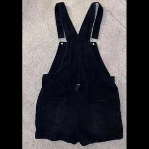 Black jean overalls